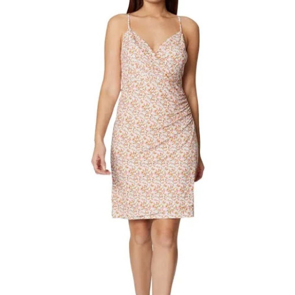 BCBGeneration Summer Short Faux Wrap Dress Painted Pastel Women’s Sz 8